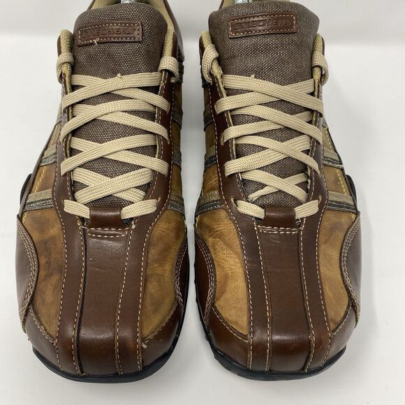 Skechers Men 10 Urban Track 60449 Brown Leather Oxford Casual Shoe VTG Y2K Retro main image 8